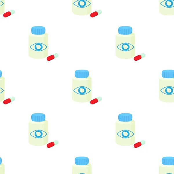 Lahvička pilulek pro oči vzor hladký vektor — Stockový vektor