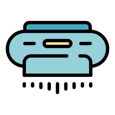 Koşullandırıcı hava temizleyici simgesi renk ana hatları vektörü