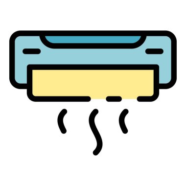 Klima simgesi renk ana hatları vektörü