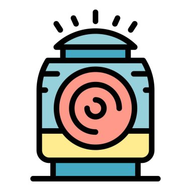 Su hava temizleyici simge renk ana hatları vektörü