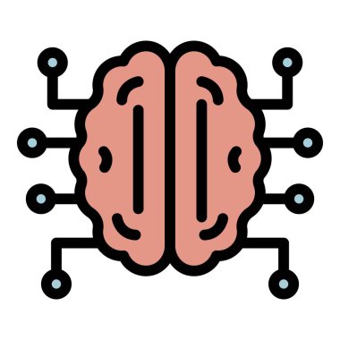 Beyin Hastalığı Simgesi Renk Çizgisi Vektörü