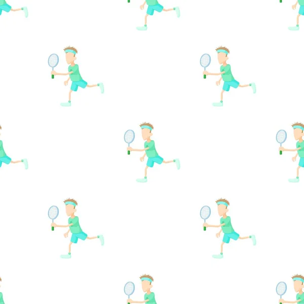 Jogador de tênis em padrão camisa verde vetor sem costura — Vetor de Stock
