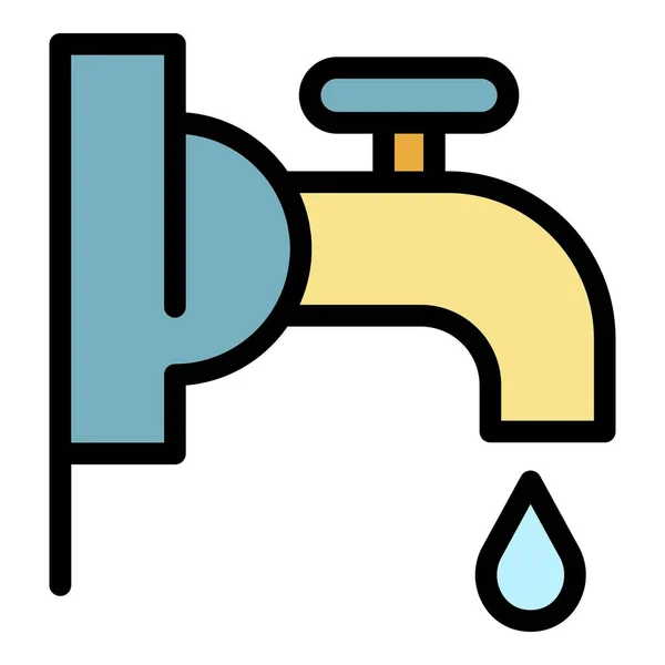 Water faucet icon color outline vector — Stock Vector