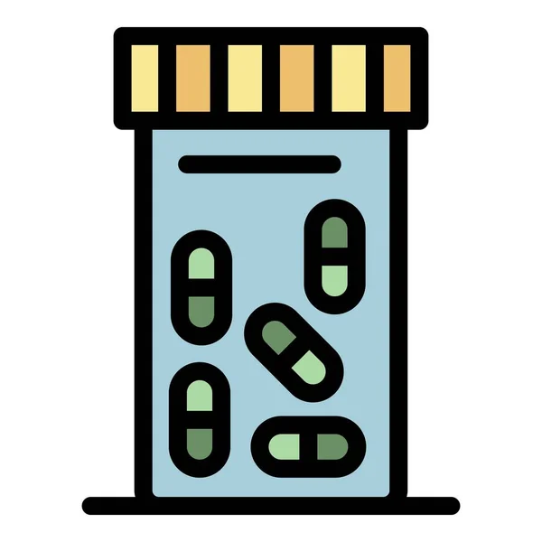 Pilules pot icône couleur contour vecteur — Image vectorielle