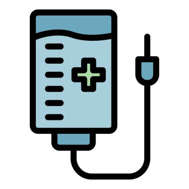 Kan paketi simgesi renk ana hatları vektörü