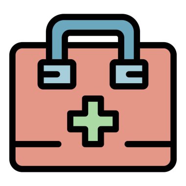 İlk yardım kipi renk ana hatları vektörü