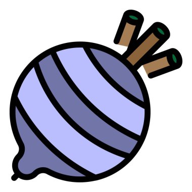 Doğal pancar simgesi renk ana hatları vektörü