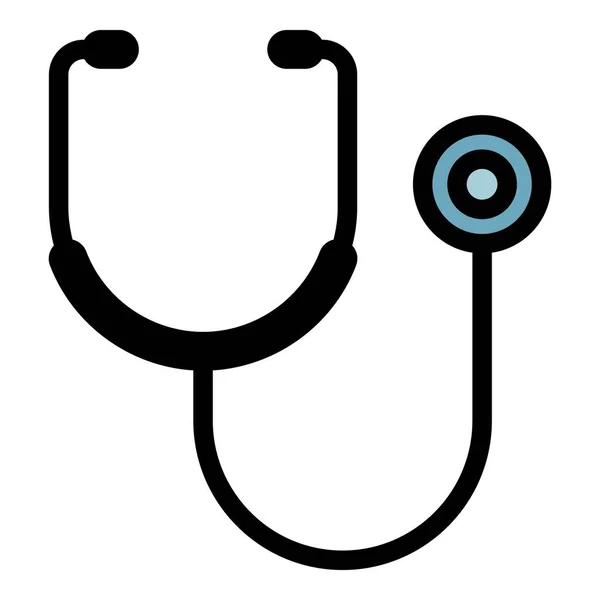 Medyczny stetoskop ikona kolor zarys wektor — Wektor stockowy