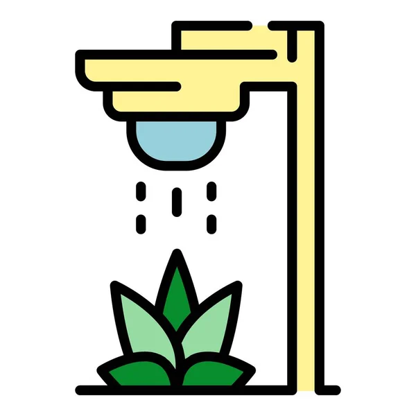 植物シャワーアイコンカラーアウトラインベクトル — ストックベクタ