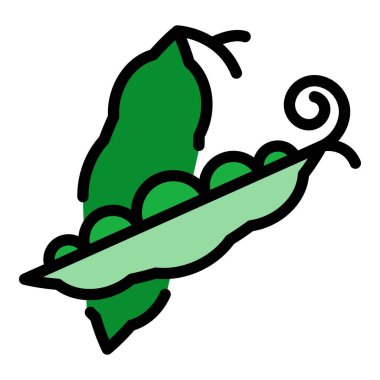 Bahçe bezelye simgesi renk ana hatları vektörü