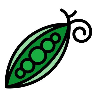 Diyet bezelye simgesi renk ana hatları vektörü