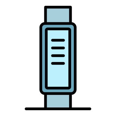 Teknoloji bilekliği simgesi renk ana hatları vektörü