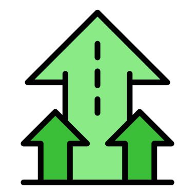 Başlangıç okları simgesi renk ana hatları vektörü