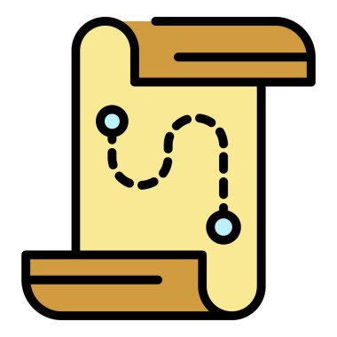 Hedef rota simgesi renk ana hatları vektörü