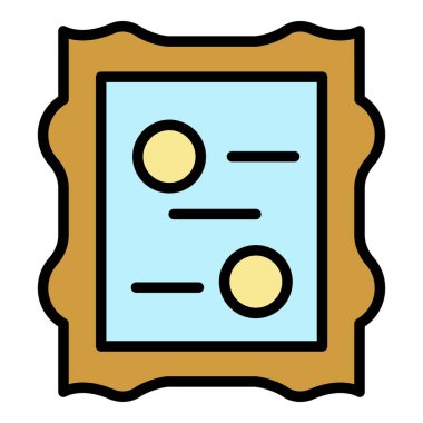 Duvar sanatının resim simgesi renk ana hatları vektörü