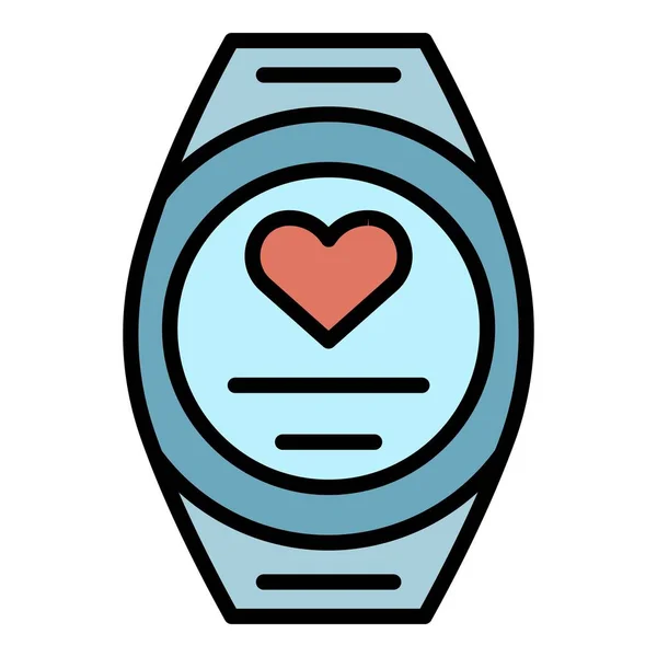 Vettore contorno colore icona smartwatch — Vettoriale Stock
