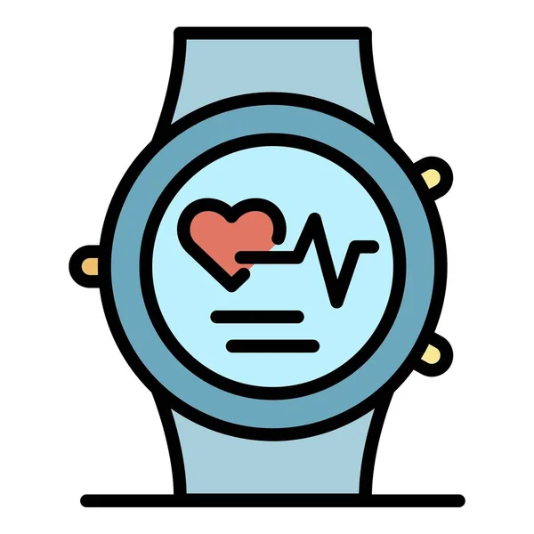 Médico smartwatch ícone cor contorno vetor — Vetor de Stock