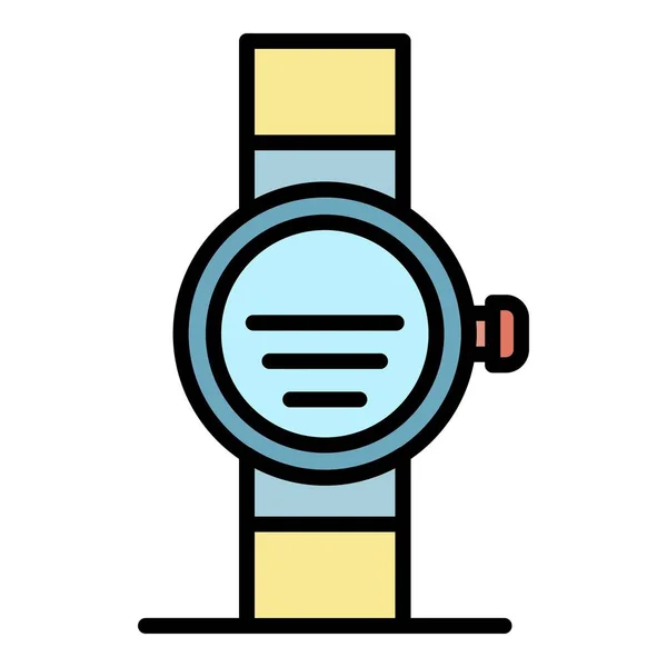 Gps smartwatch icône couleur contour vecteur — Image vectorielle