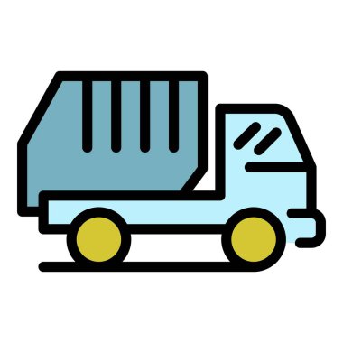 Çöp kamyonu aicon renk ana hatları vektörü