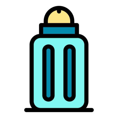 Tuz kutusu simgesi renk ana hatları vektörü