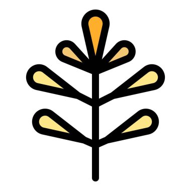 Baharat dalı renk ana hatları vektörü