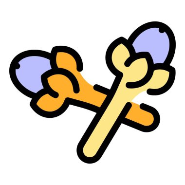 karanfil simgesi renk ana hatları vektörü