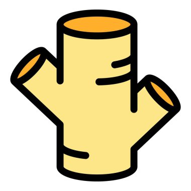 Zerdeçal simgesi rengi dış hat vektörü