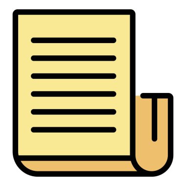 Düzenleyici kağıt simgesi renk ana hatları vektörü