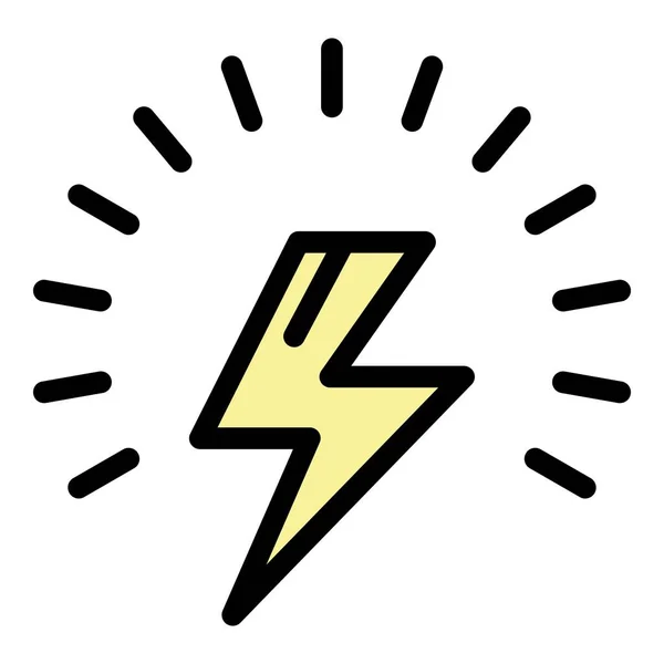 Lightning bolt icon color outline vector — Stock Vector