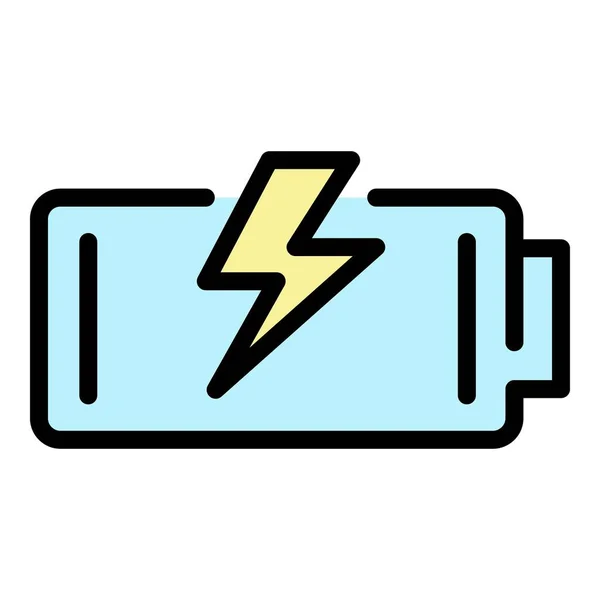 Akku Energie Symbol Farbe Umrissvektor — Stockvektor