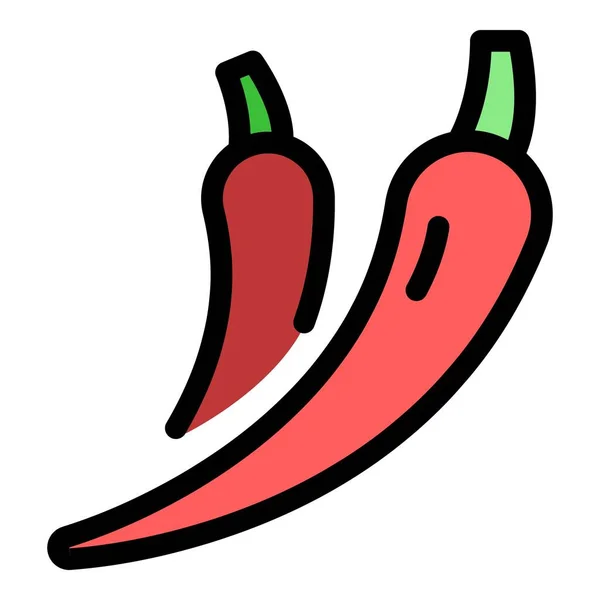 Condiment chili peper pictogram kleur omtrek vector — Stockvector