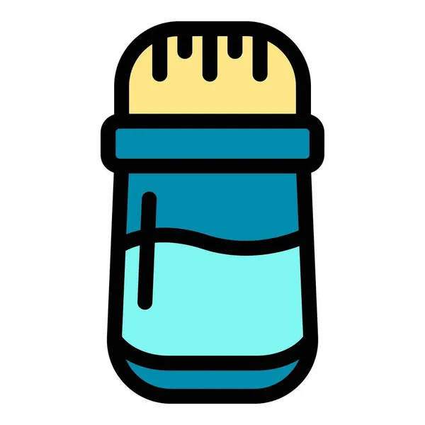 Salt kitchen jar icon color outline vector — Stock Vector