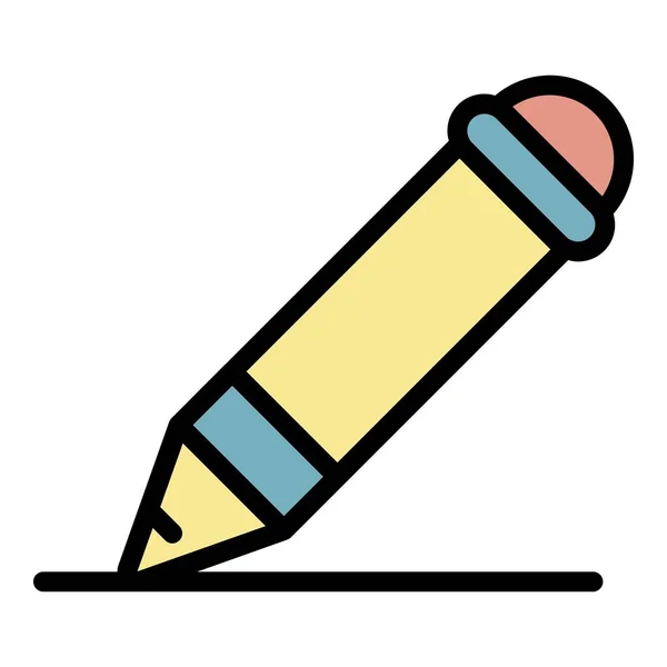 Redaktör penna ikon färg kontur vektor — Stock vektor