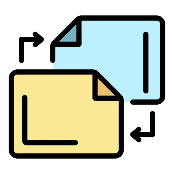 Copiar editor icono de archivo color contorno vector — Vector de stock