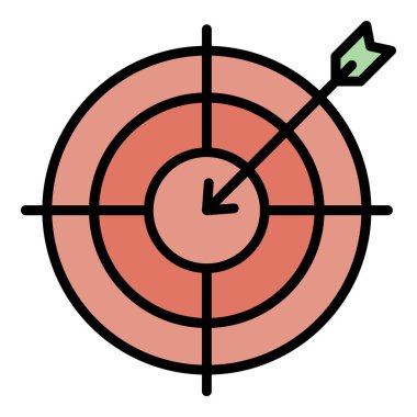 Hedef simge renk özet vektöründe ok