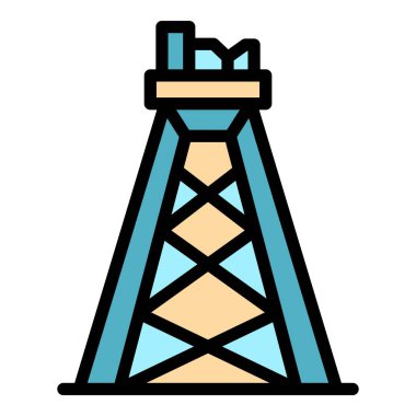 Derrick simgesi renk ana hatları vektörü