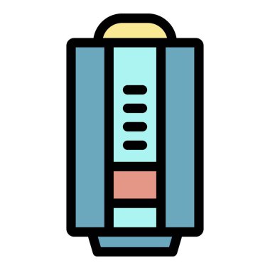 Modern elektrik kazan simgesi renk ana hatları vektörü