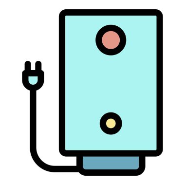 Fiş simgesi renk çizgisi vektörlü elektrik kazanı