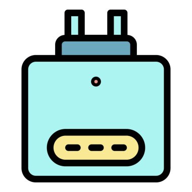 Gaz metre simgesi renk ana hatları vektörü