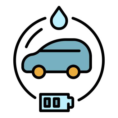 Elektrikli araç simge renk ana hatlarını şarj ediyor