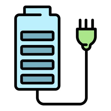 Batarya simgesi renk dış hat vektörü