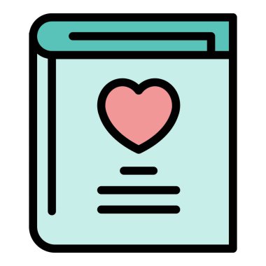 Bir kalp simgesi renk özet vektörü içeren kitap