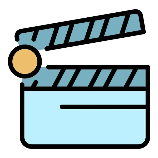 Вектор контура контура иконки производителя видеоклипов — стоковый вектор