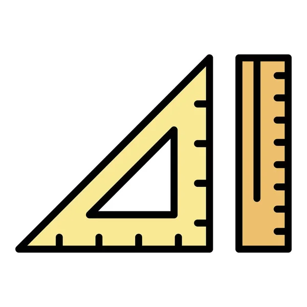 Réguas ícone cor contorno vetor —  Vetores de Stock