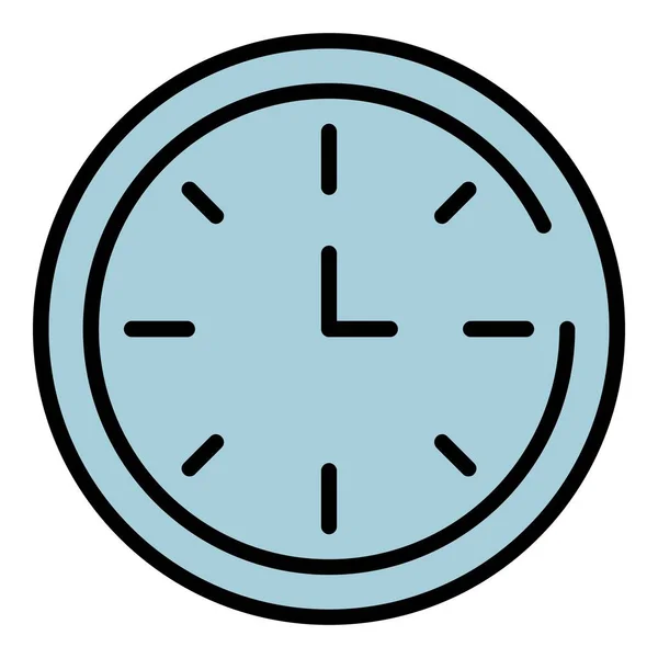 Schule Uhr Symbol Farbe Umrissvektor — Stockvektor