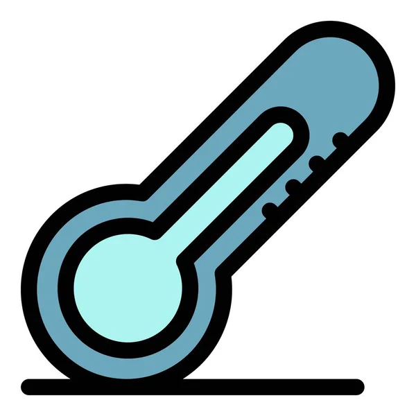 Thermometer pictogram kleur omtrek vector — Stockvector