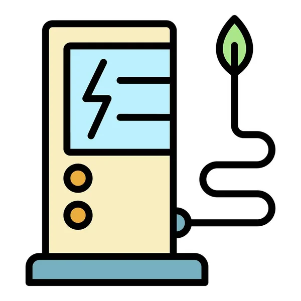 Elektrik ikonu doldurma rengi ana hatları vektörü — Stok Vektör