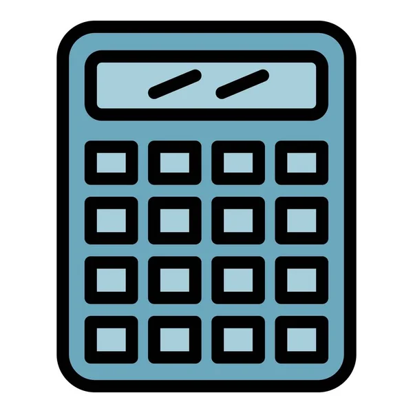 Calculator pictogram kleur omtrek vector — Stockvector