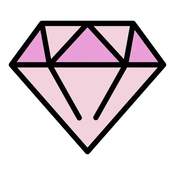 Diamant pictogram kleur omtrek vector — Stockvector