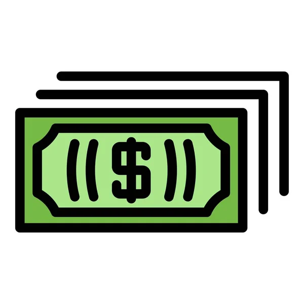 Pack of dollars icon color outline vector — Stock Vector